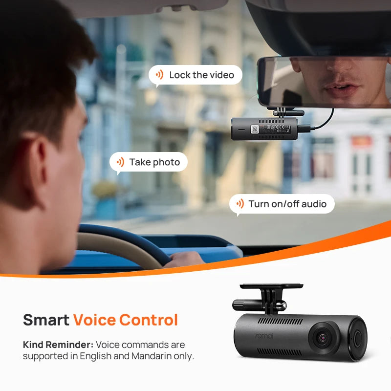 70mai Dash Cam M310  Resolution with Smart Voice Control