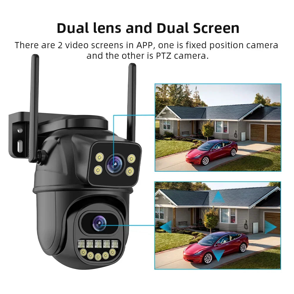 Camera with Dual Lens for Outdoor Security