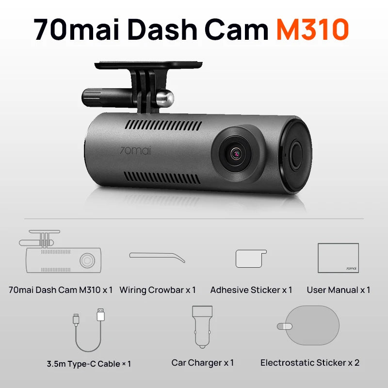 70mai Dash Cam M310  Resolution with Smart Voice Control